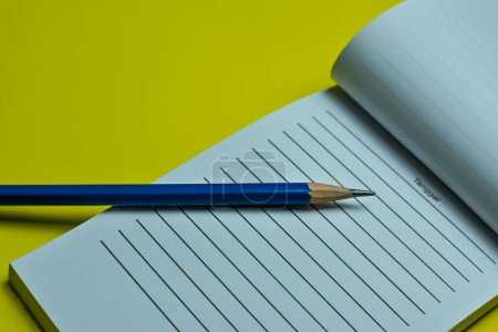  A pencil lies on a sheet of notebook paper