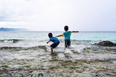 Children playing on the beach