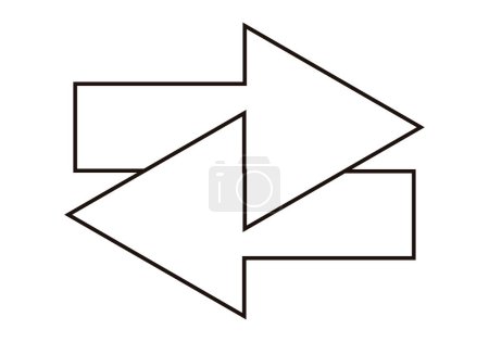 Ilustración de Tráfico icono de flechas negras sobre fondo blanco. - Imagen libre de derechos