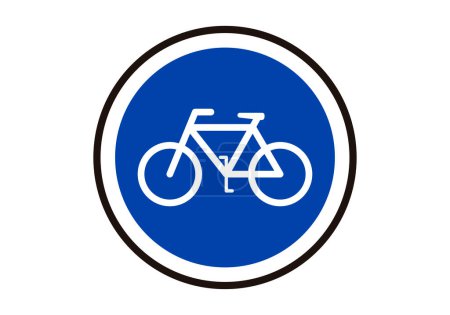 Téléchargez les illustrations : Icône de signalisation de vélo sur fond blanc. - en licence libre de droit