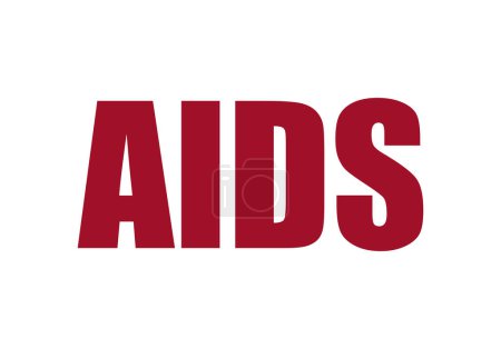 Ilustración de VIH rojo sobre fondo blanco. - Imagen libre de derechos