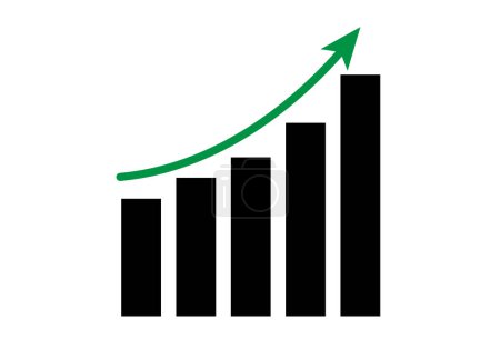 Ilustración de Gráfico de crecimiento con flecha verde en la economía. - Imagen libre de derechos