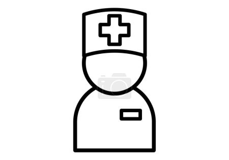 Illustration for Nurse black icon on white background. - Royalty Free Image