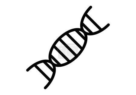 Illustration for DNA strand black icon on white background. - Royalty Free Image
