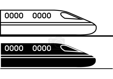 Illustration for High speed train black icon. - Royalty Free Image