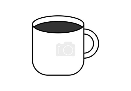 Ilustración de Icono negro de una taza con café. - Imagen libre de derechos