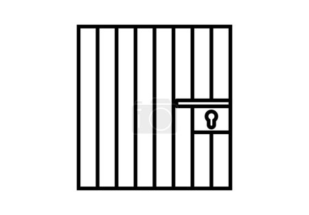 Illustration for Jail black icon on white background. - Royalty Free Image