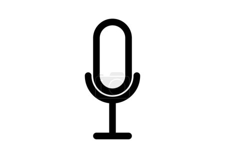 Illustration for Microphone black icon on white background. - Royalty Free Image