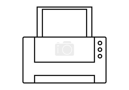 Illustration for Printer black icon on white background. - Royalty Free Image
