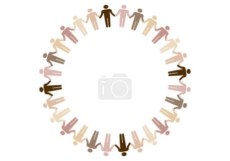 People from different cultures united in a circle.