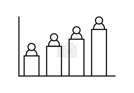 Ilustración de Persona icono gráfico ascendente sobre fondo blanco. - Imagen libre de derechos