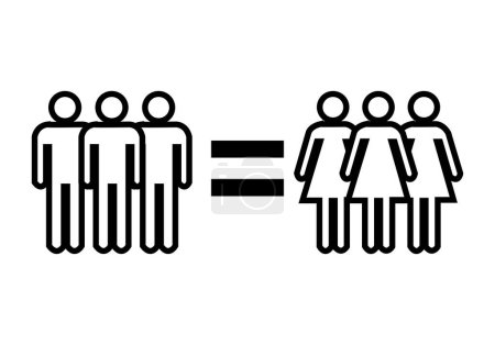 Ilustración de Igualdad entre el grupo de mujeres y hombres. - Imagen libre de derechos