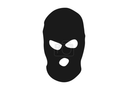 Téléchargez les illustrations : Voleur ou masque criminel icône noire. - en licence libre de droit