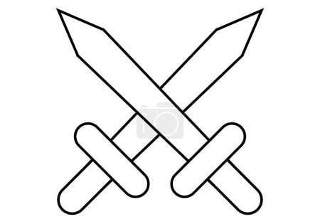 Black swords icon on white background.