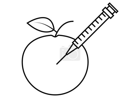 Black injection icon with an apple.