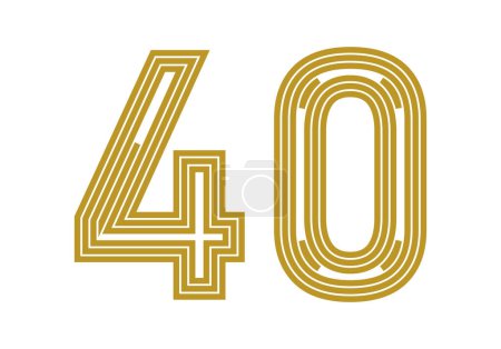 Illustration for Number forty icon made with golden strokes. - Royalty Free Image