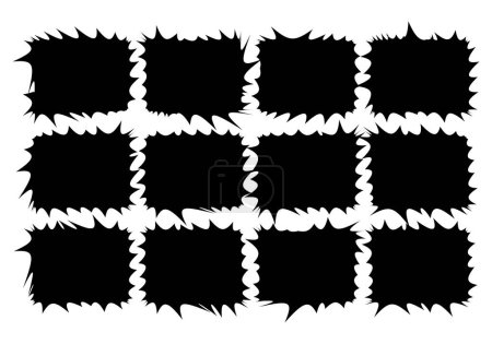 Icon sheet of black spots with ridges.