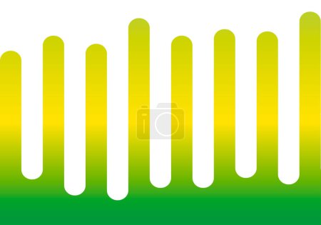 Illustration for Musical background of green increasing and decreasing bars. - Royalty Free Image
