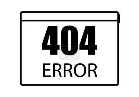 Webseite 404 Fehler schwarzes Symbol.