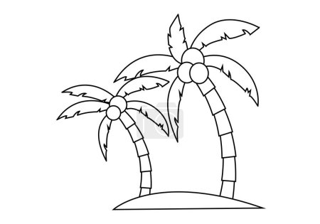 Icono negro de dos palmeras en una isla.