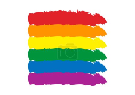 Bandera LGBTIQ hecha con pinceladas coloridas.