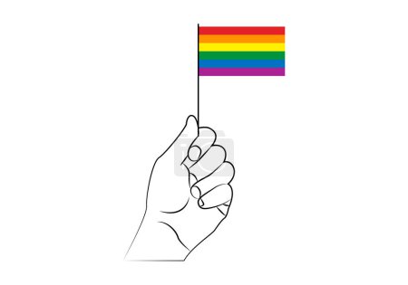 Hand holding an lgbtiq pride flag.