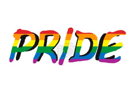 Pride title with lgbtiq flag.