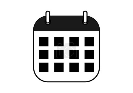 Monthly calendar black icon on white background.