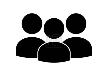 Grupo de personas icono negro sobre fondo blanco.