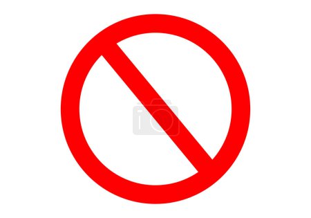 Icono prohibido en el signo sobre fondo blanco.