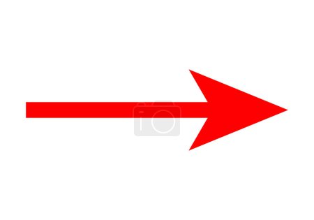 Red arrow icon on white background.
