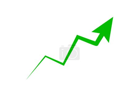 Growth rising green arrow icon.