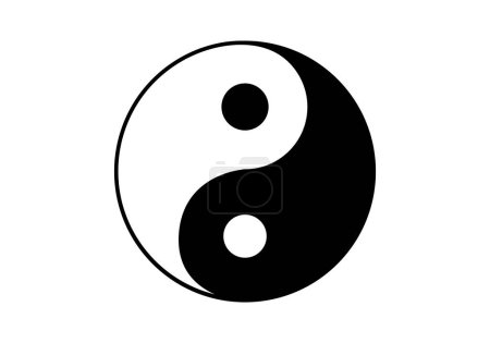 Ilustración de Icono de Yin y yang sobre fondo blanco. - Imagen libre de derechos