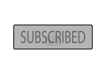 Illustration for Gray subscribe button icon on white background. - Royalty Free Image