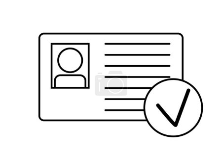 Illustration for Identity card accepted icon on white background. - Royalty Free Image