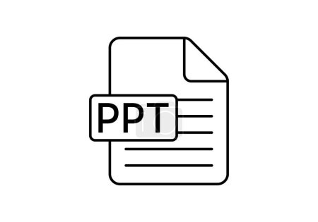 PPT document icône noire sur fond blanc.