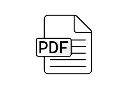 Icône du document pdf noir sur fond blanc.