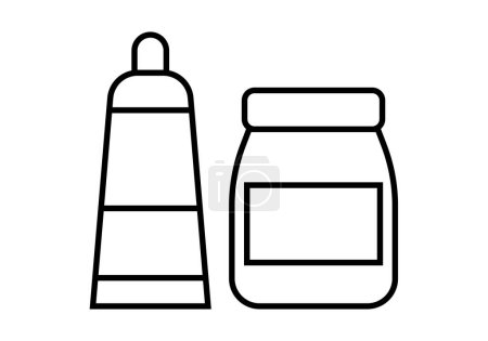 Behälter für kosmetische Produkte schwarzes Symbol.