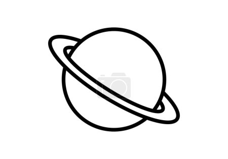 Planeta icono negro sobre fondo blanco.