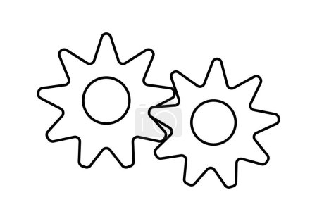 Black icon of gears or cogwheel together.