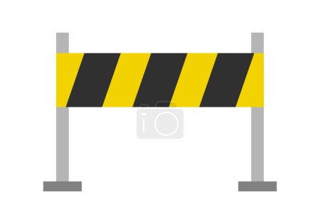Black and yellow warning sign or barrier for works.