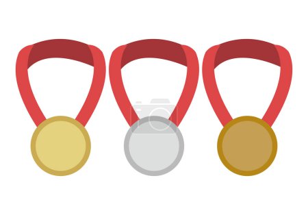 Three bronze, silver and gold medals.