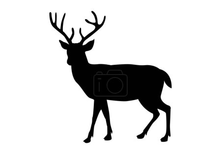 Deer black icon on white background.