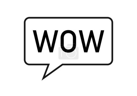 Black speech bubble icon with wow expression.