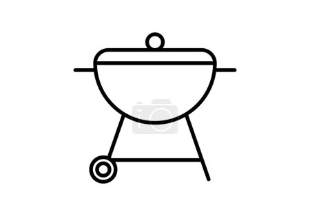 Illustration for Barbecue black icon on white background. - Royalty Free Image