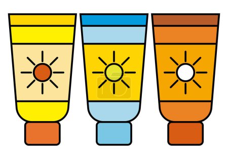 icône de bouteille de crème solaire sur fond blanc.