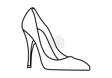 Illustration for High heel shoes black icon - Royalty Free Image