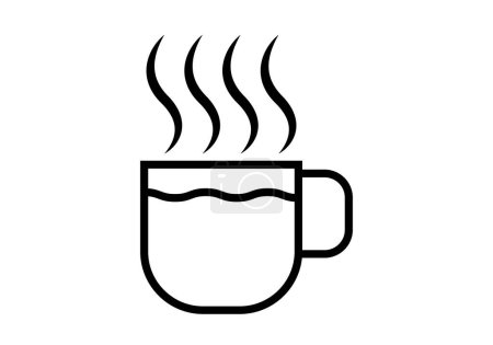 Tasse heißen Kaffee auf weißem Hintergrund.