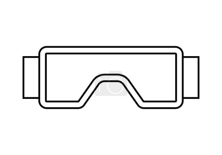 Diving goggles black icon on white background.