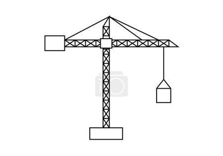 Black icon of a construction crane on white background.